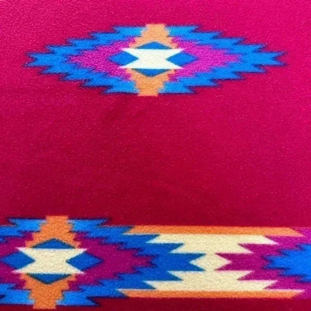 ST LABRE INDIAN SCHOOL Lap Blanket Throw Southwestern Red Multicolor Star Fleece